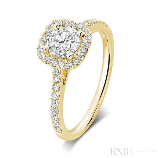 Cushion Halo Diamond Engagement Ring