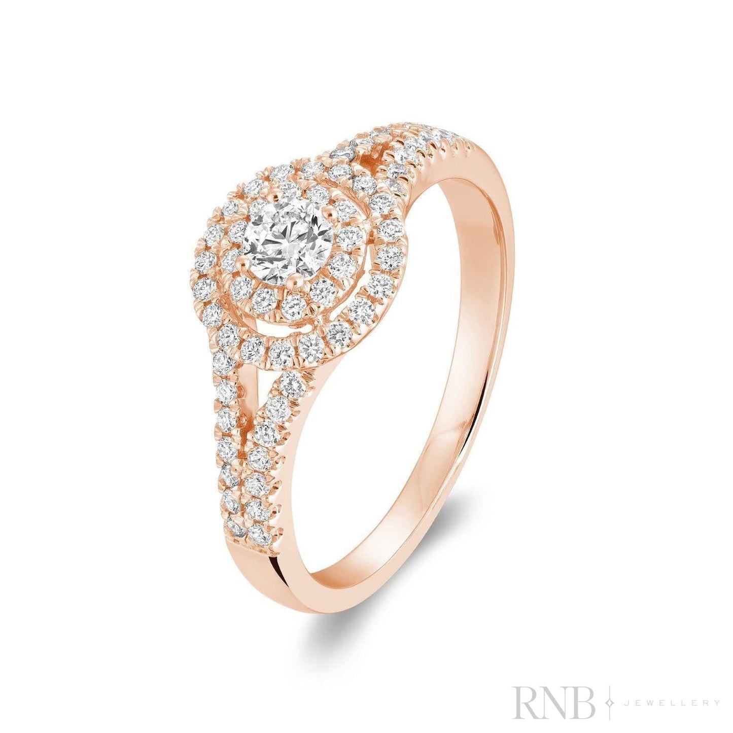 Double Halo Diamond Engagement Ring