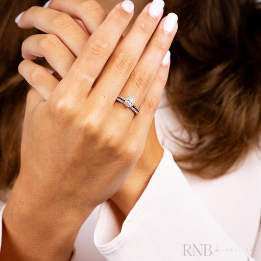 Pear Shape Halo Diamond Engagement Ring