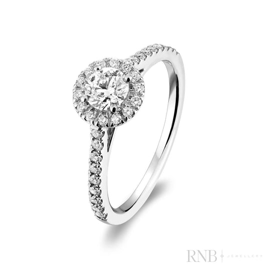 Round Halo Diamond Engagement Ring