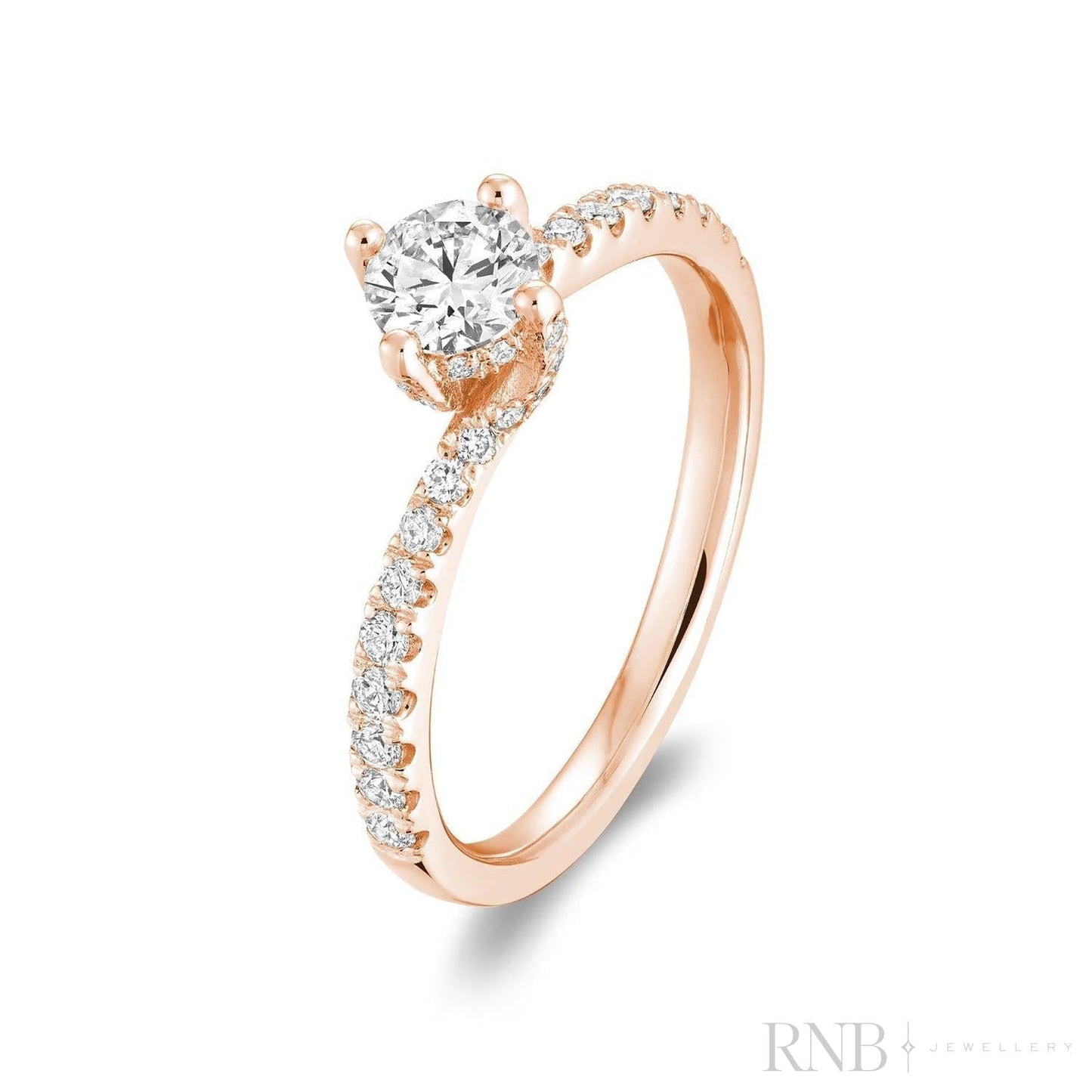 Solitaire Twist Diamond Engagement Ring