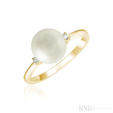 White Grey Pearl & Diamond Ring-RNB Jewellery White Grey Pearl & Diamond Ring-RNB Jewellery
