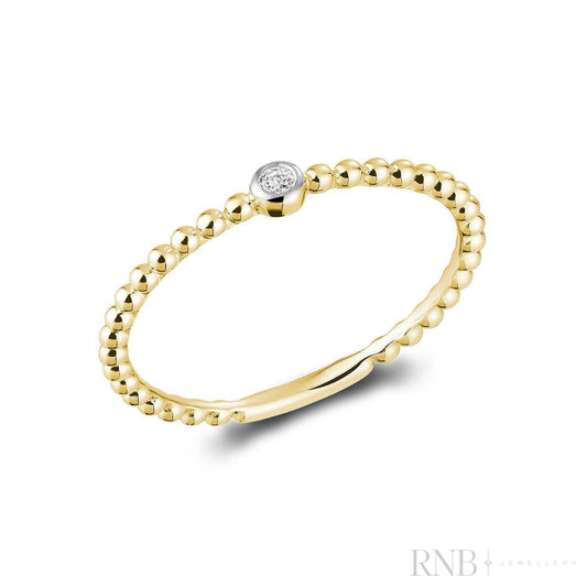 Solitaire Bead Diamond Ring