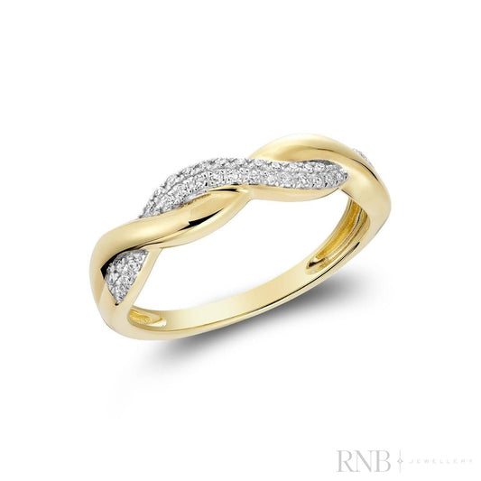 Intertwined Pave Diamond Ring