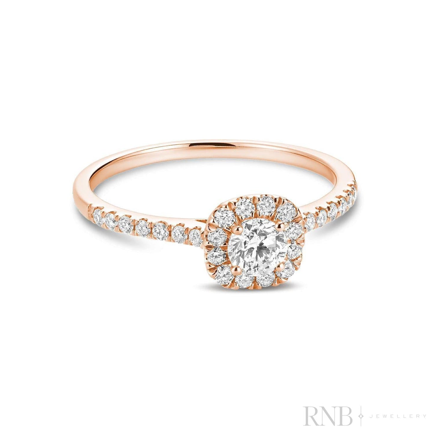 Cushion Diamond Halo Ring-RNB Jewellery