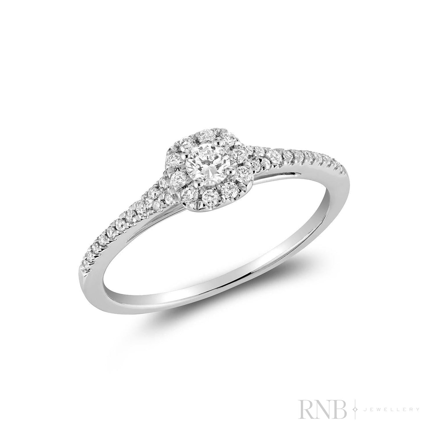 Pave Cushion Halo Diamond Ring