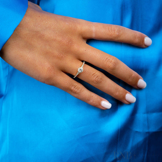 Pave Round Halo Diamond Ring