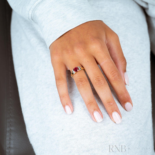 Created Ruby and Diamond Ring