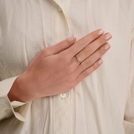 Cushion Diamond Halo Engagement Ring