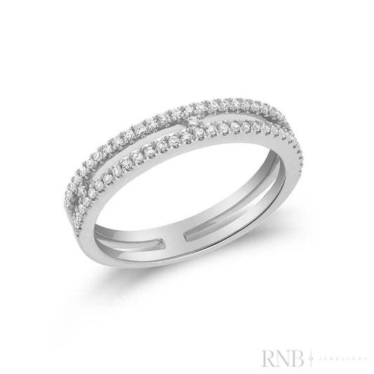 Open Double Semi Eternity Diamond Ring