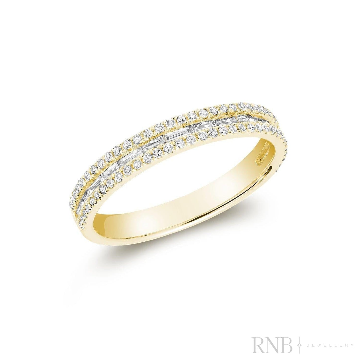 Semi Eternity Baguette & Round Diamond Ring