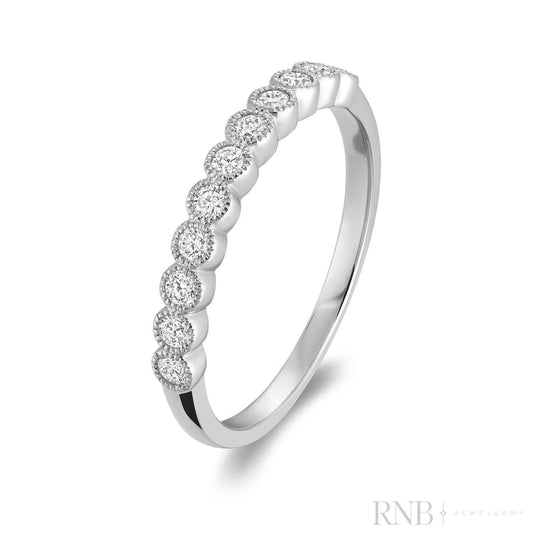 Semi Eternity Milgrain Diamond Ring