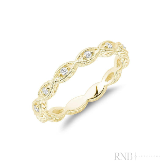 Milgrain Marquise Diamond Stackable Ring