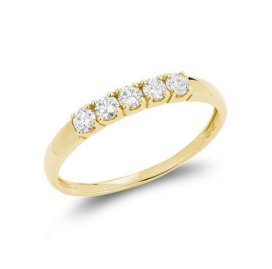 Top Flow Semi-Eternity Diamond Ring