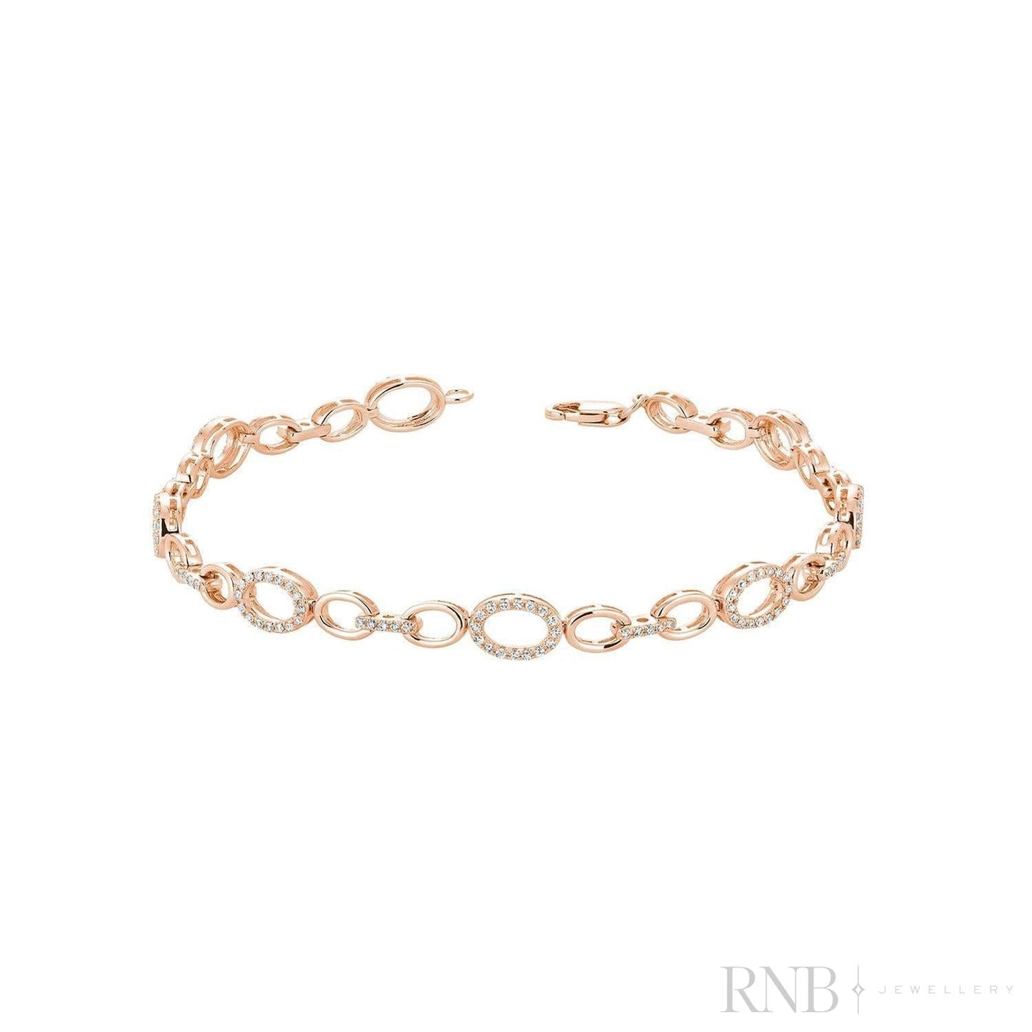 Oval Shape Diamond Halo Bracelet