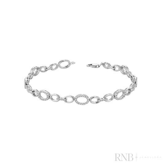 Oval Shape Diamond Halo Bracelet