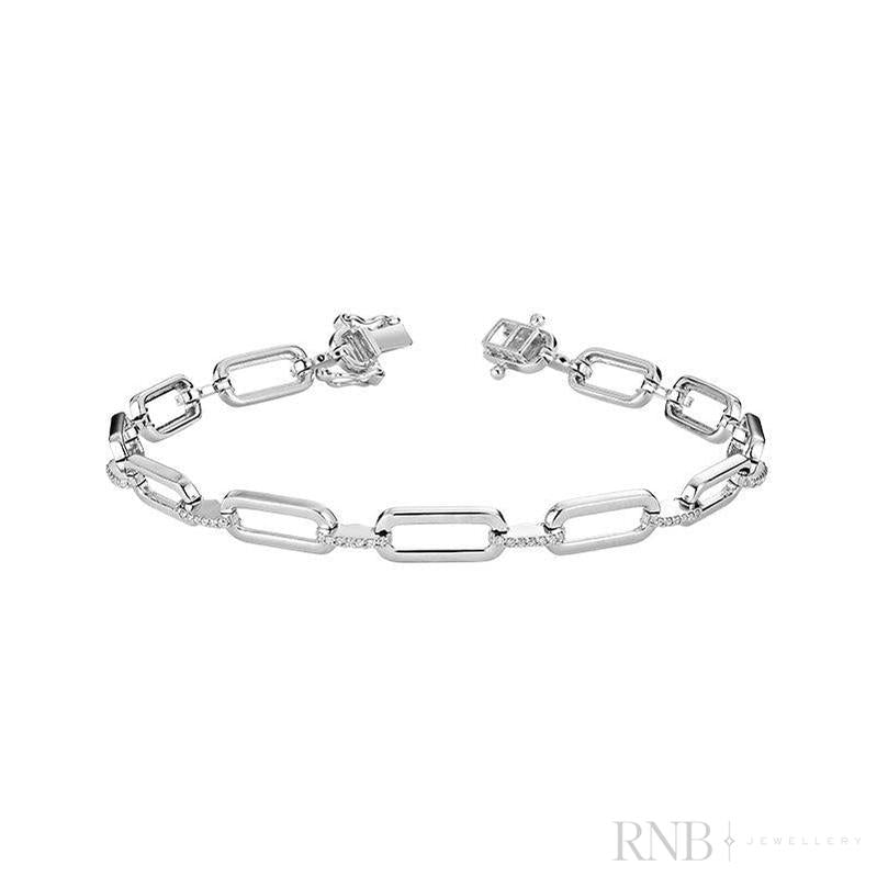 Paper Clip Diamond Bracelet