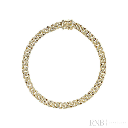 Small Cuban Link Diamond Bracelet
