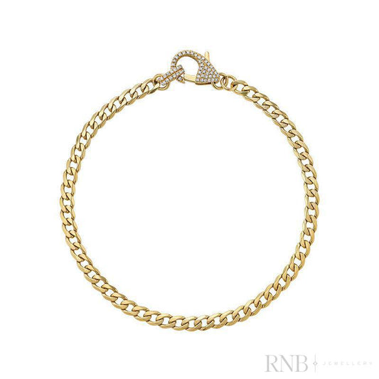 Cuban Link with Diamond Clasp Bracelet