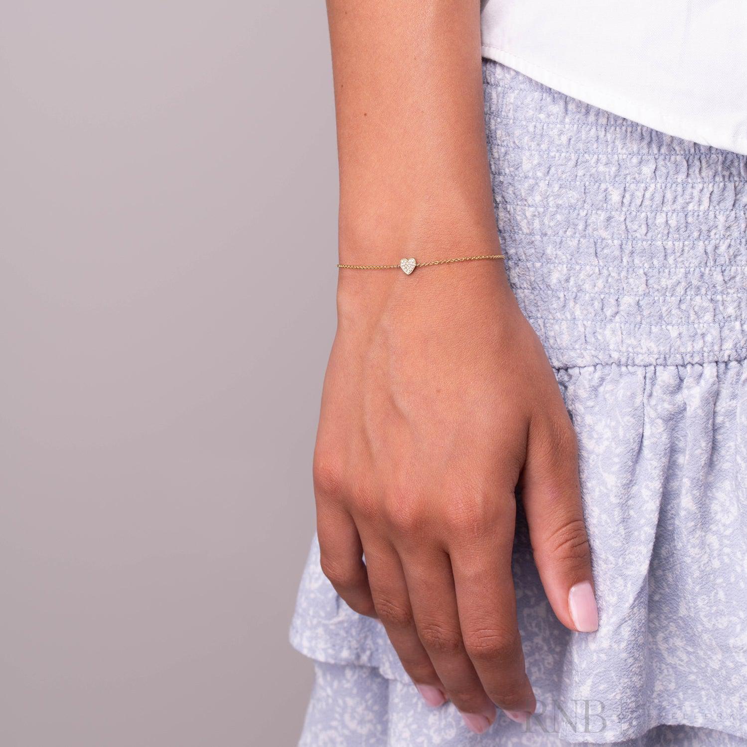 Heart Shape Pave Diamond Bracelet-RNB Jewellery Heart Shape Pave Diamond Bracelet-RNB Jewellery