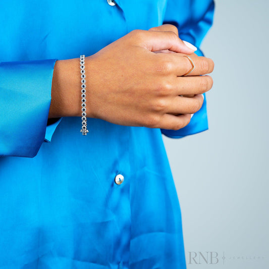 Precious Stone & Diamond Halo Tennis Bracelet