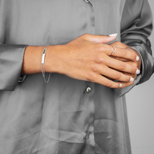 I.D. Plate Diamond Bracelet