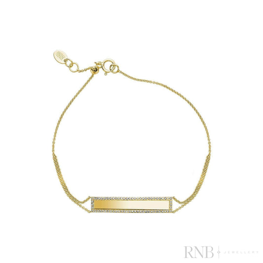 I.D. Plate Diamond Bracelet