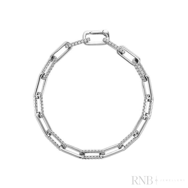 Paper Clip Diamond Bracelet