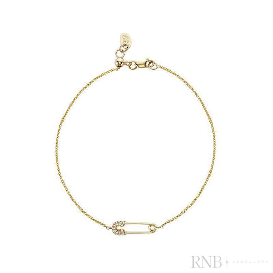 Safety Pin Diamond Bracelet