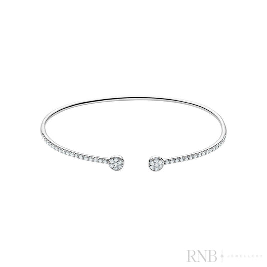 Open Pave Diamond Bangle-RNB Jewellery