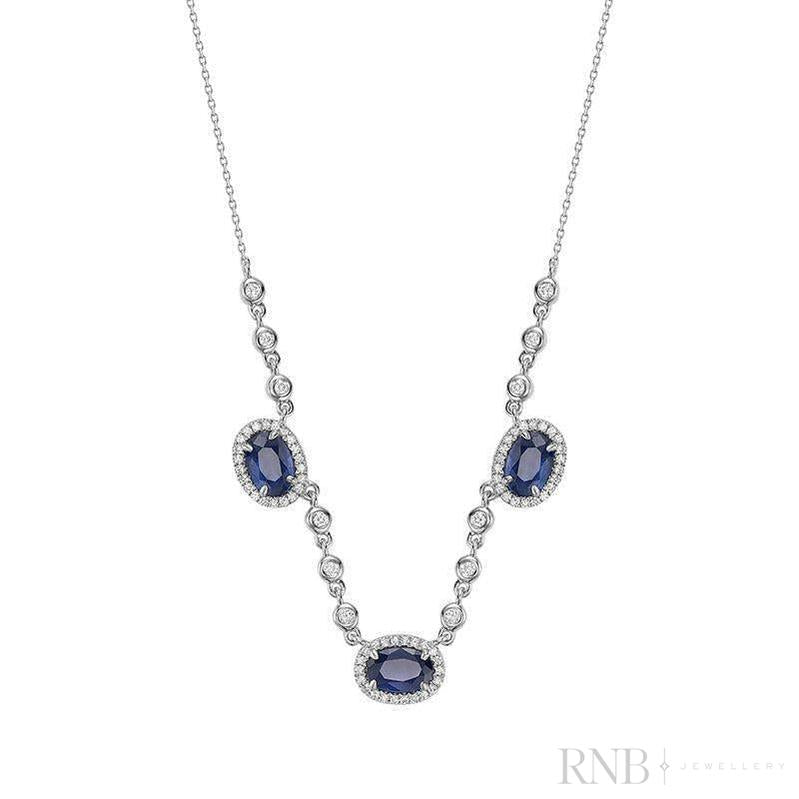 Blue Sapphire & Diamond Pendant - Pendentif en Diamant & Sapphire-RNB Jewellery Blue Sapphire & Diamond Pendant - Pendentif en Diamant & Sapphire-RNB Jewellery