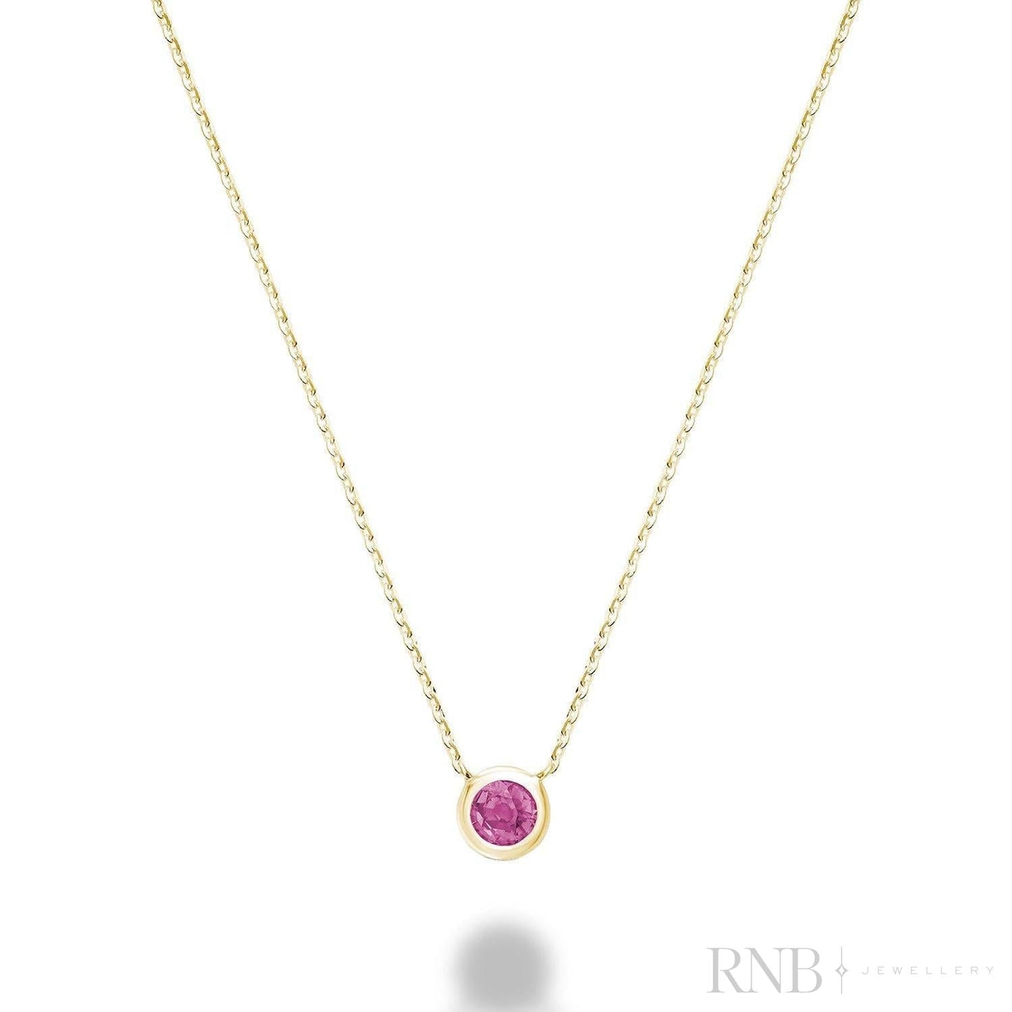 Bezel Set Precious Stone Necklace