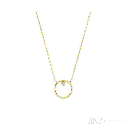 Circle of Life Solitaire Diamond Necklace
