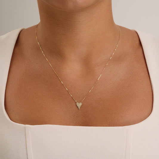 Pave Heart Diamond Necklace