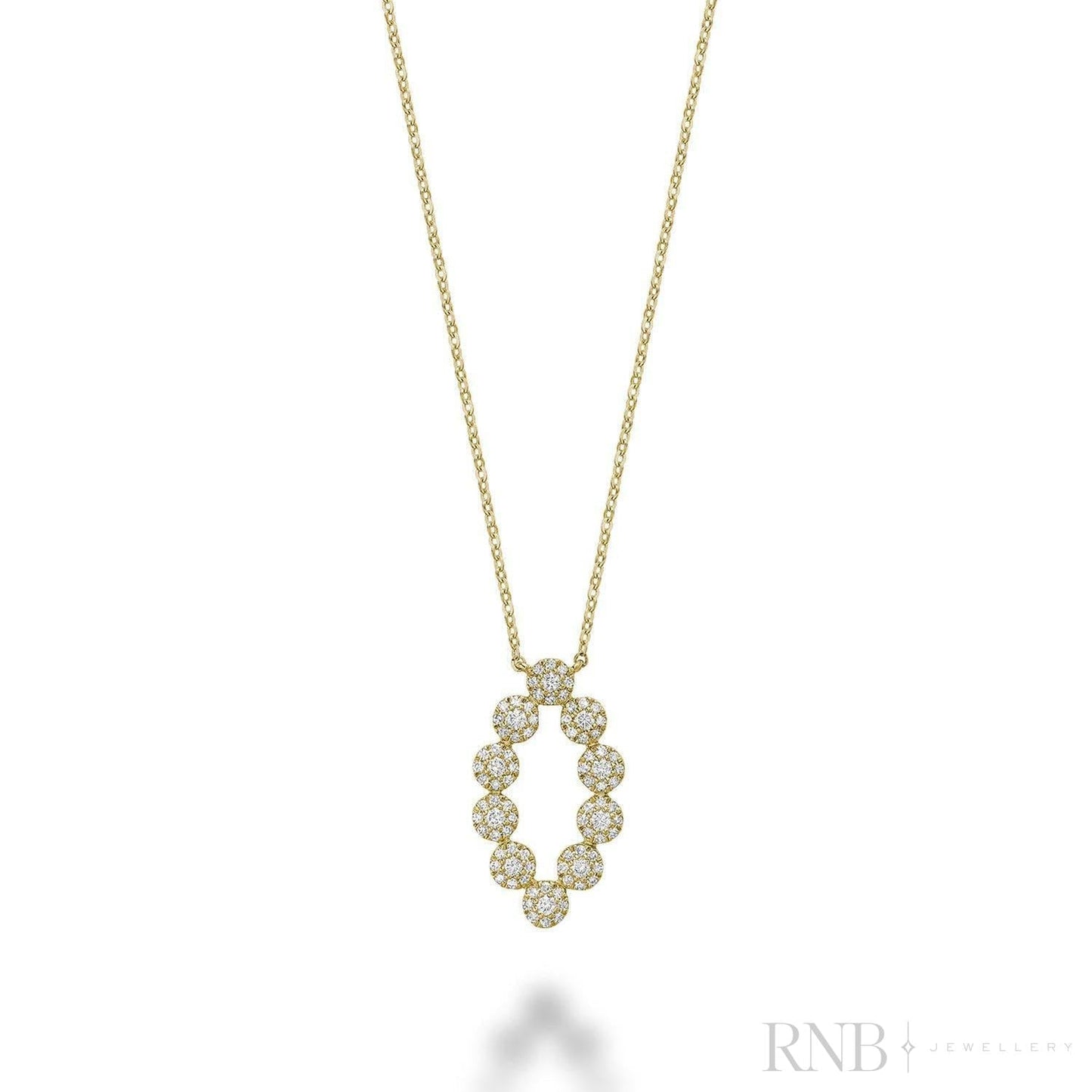 Oval Shape with Halos Diamond Necklace