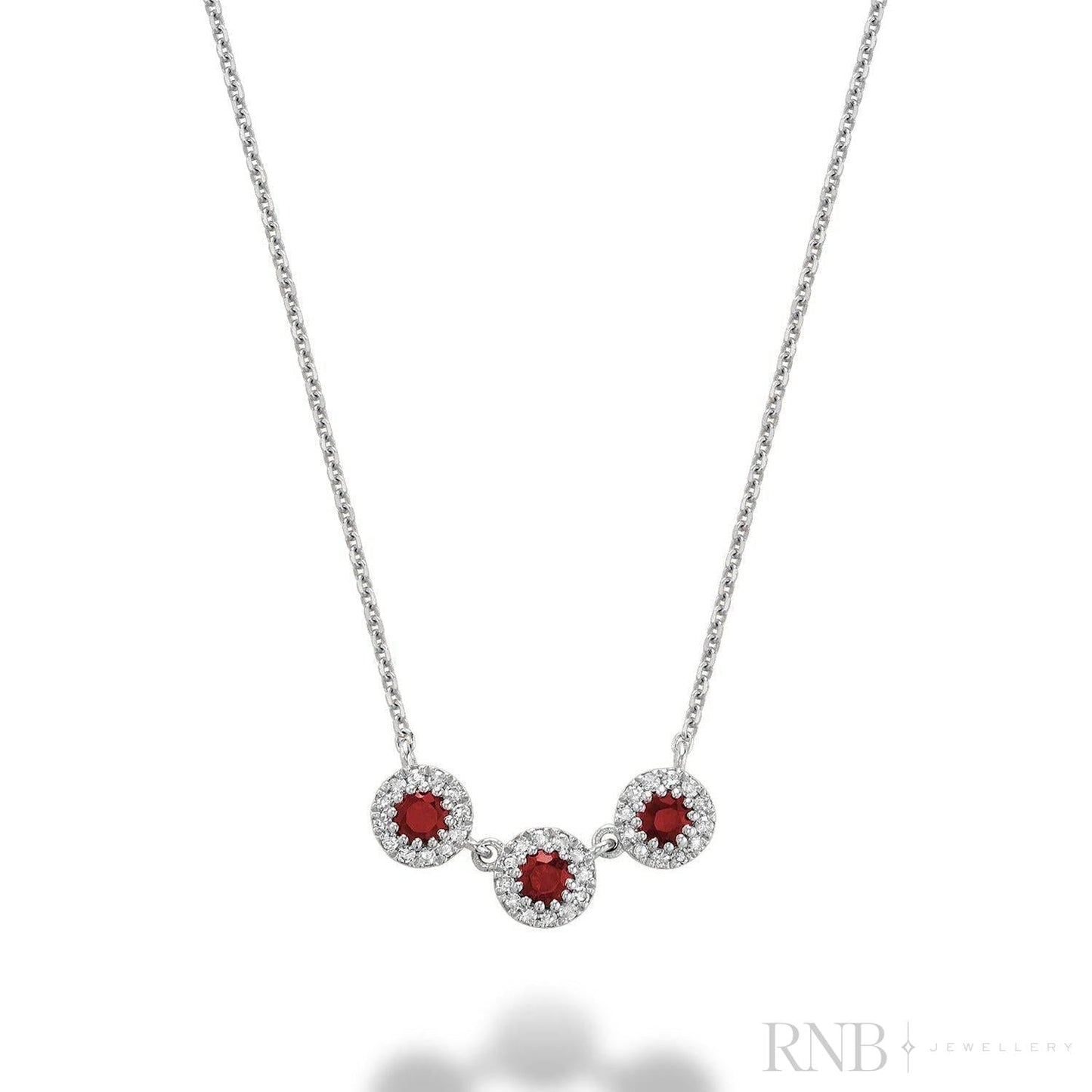 Trinity Halo Diamond & Precious Stone Necklace