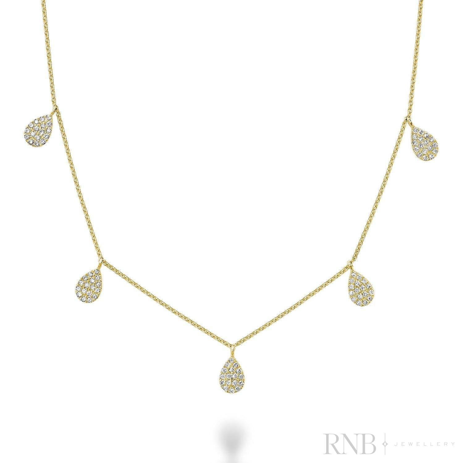 Drop Pave Diamond By The Yard Necklace-RNB Jewellery Drop Pave Diamond By The Yard Necklace-RNB Jewellery