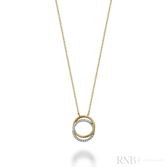 Double Circle Diamond Necklace
