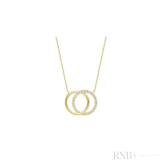 Double Circle Diamond Necklace