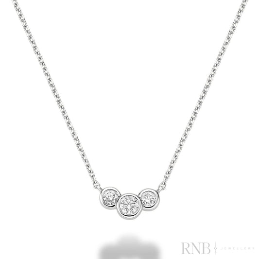 Trinity Bezel Diamond Necklace