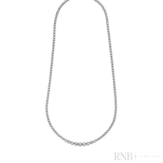 Graduated Tennis Diamond Necklace