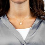 Cultured Pearl & Solitaire Diamond Pendant-RNB Jewellery Cultured Pearl & Solitaire Diamond Pendant-RNB Jewellery