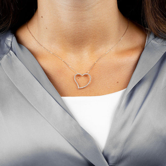 Asymmetrical Diamond Heart Pendant