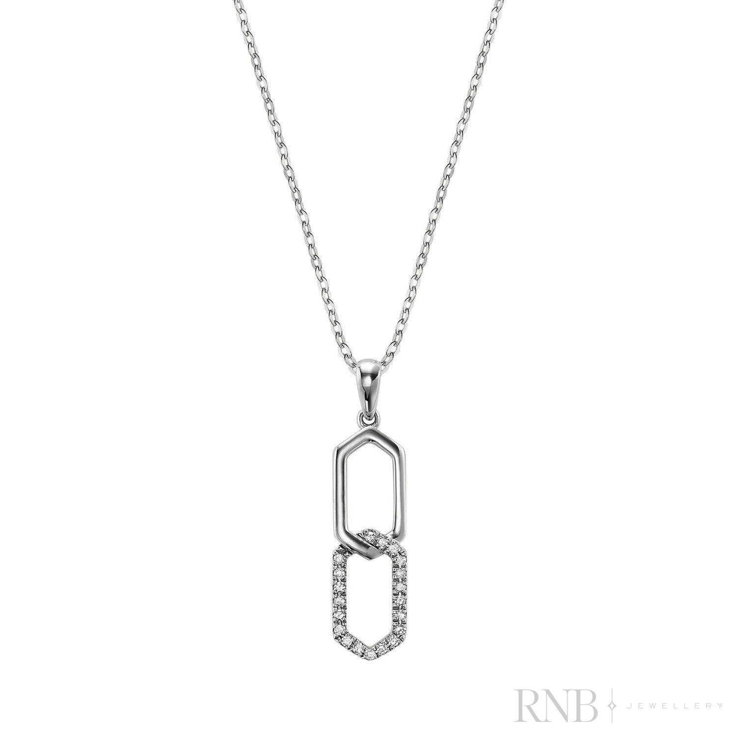 Double Hexi Diamond Pendant-RNB Jewellery Double Hexi Diamond Pendant-RNB Jewellery