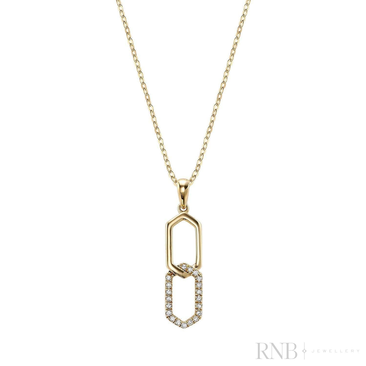 Double Hexi Diamond Pendant-RNB Jewellery Double Hexi Diamond Pendant-RNB Jewellery