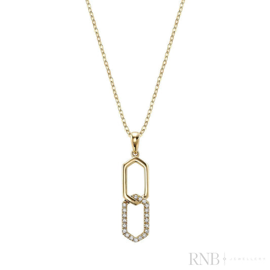 Double Hexi Diamond Pendant-RNB Jewellery
