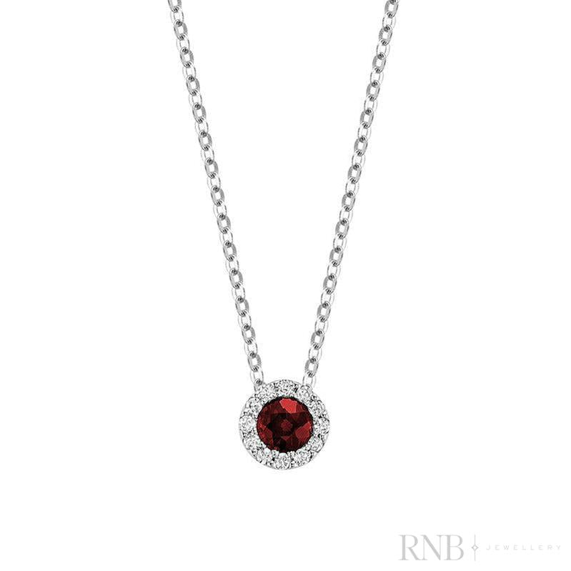 Precious Stone & Halo Diamond Pendant