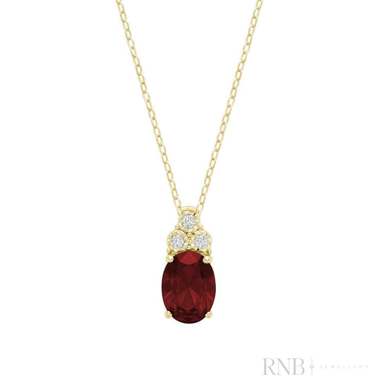 Oval Colored Stone Trinity Diamond Pendant