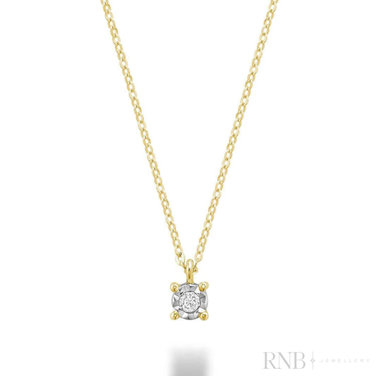 Illusion Solitaire Diamond Pendant