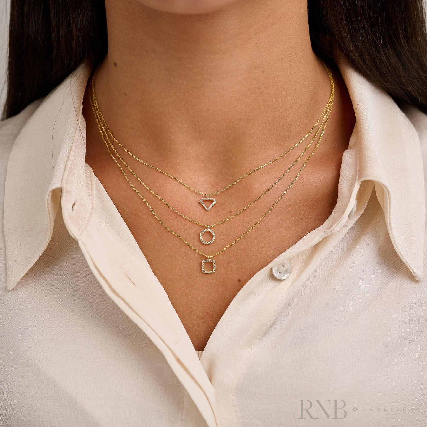 Petite Diamond Shape Diamond Pendant